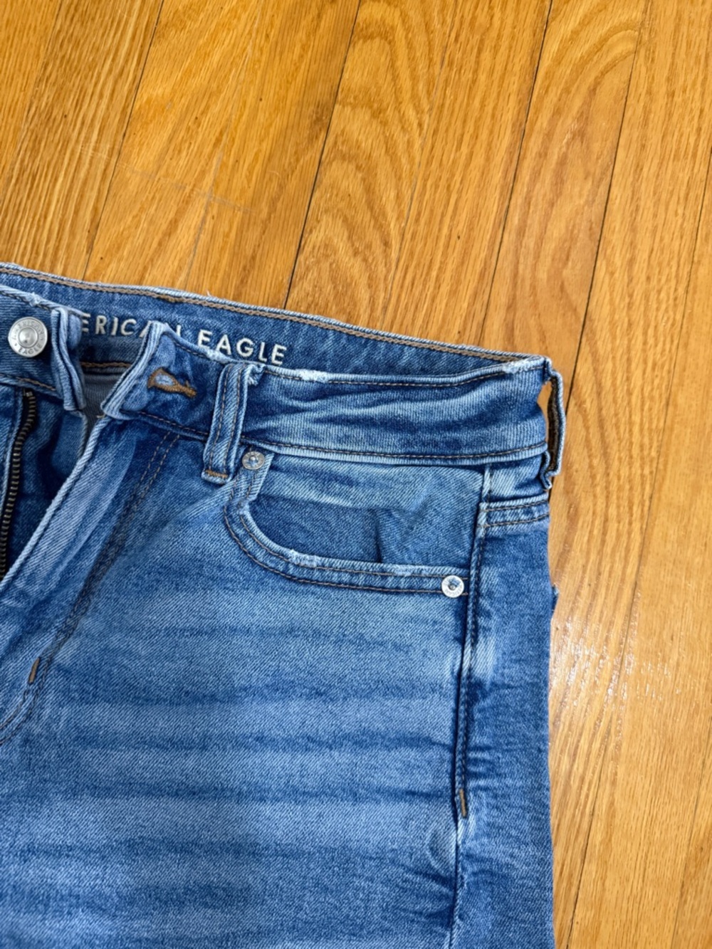 American Eagle Outfitters Blue Rolled-Hem Denim 'Mom' Shorts - Picture 2 of 4